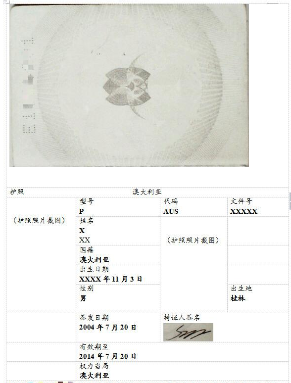 澳大利亞護(hù)照翻譯