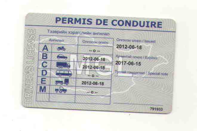 ＰＥＲＭＩＳ ＤＥ ＣＯＮＤＵＩＲＥ是什么意思？蒙古國駕照上的文字