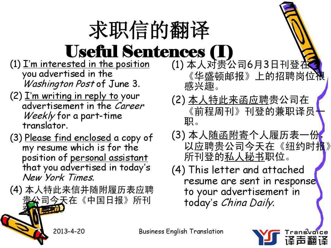 簡歷翻譯