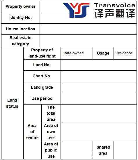 上海房產(chǎn)證英文翻譯模板(圖1) 上海房產(chǎn)證英文翻譯模板(圖1)