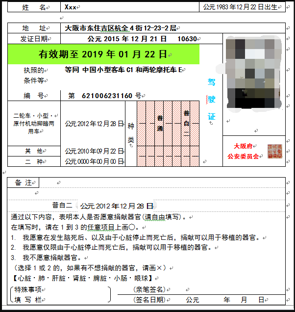 日本駕照二小原是什么意思?_日本駕照翻譯及換中國駕照流程